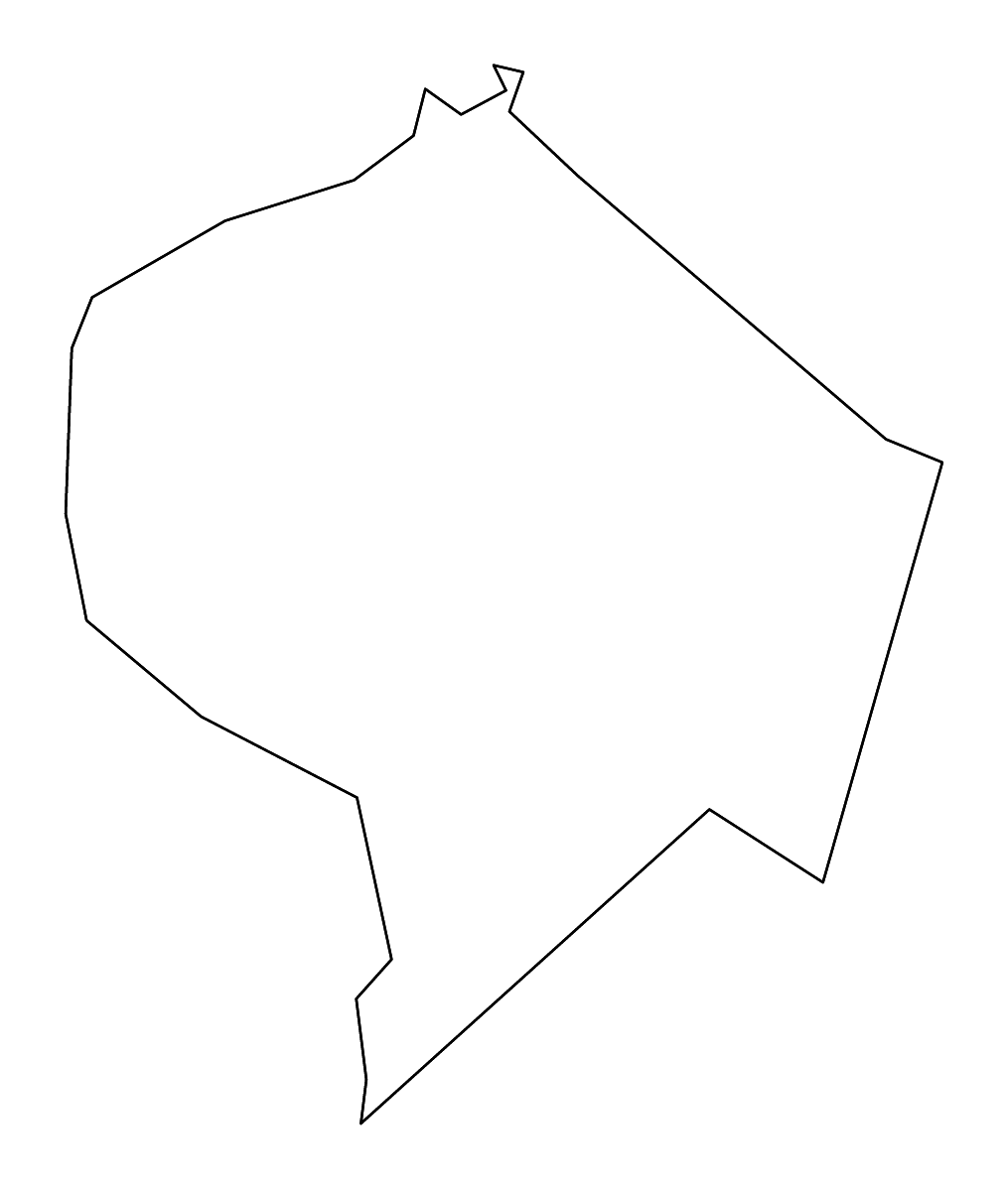 Outline map of Lincoln County, Kentucky with rivers.