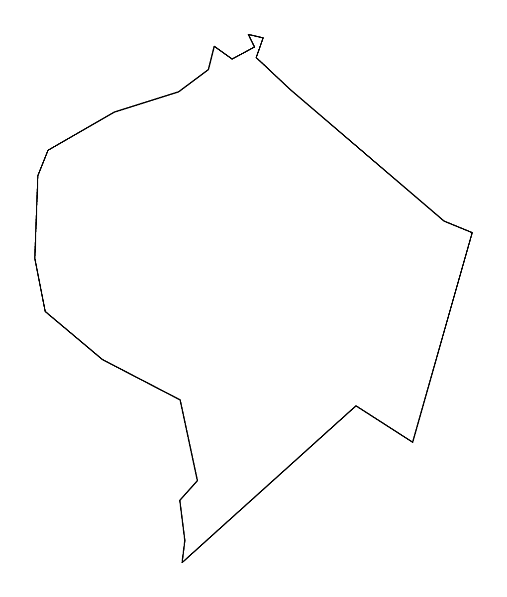 Carte de contour de Lincoln, Kentucky avec rivières.