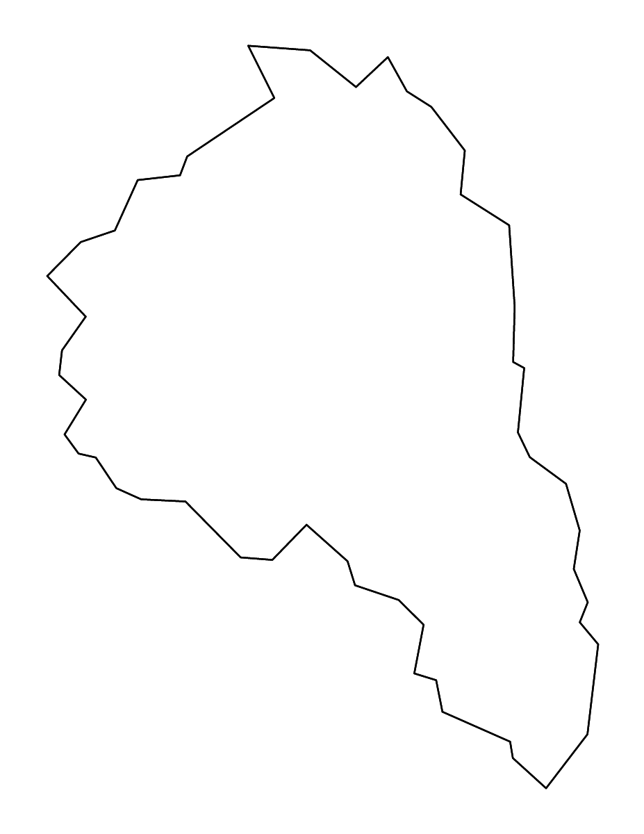 Outline map of Magoffin County, Kentucky with rivers.