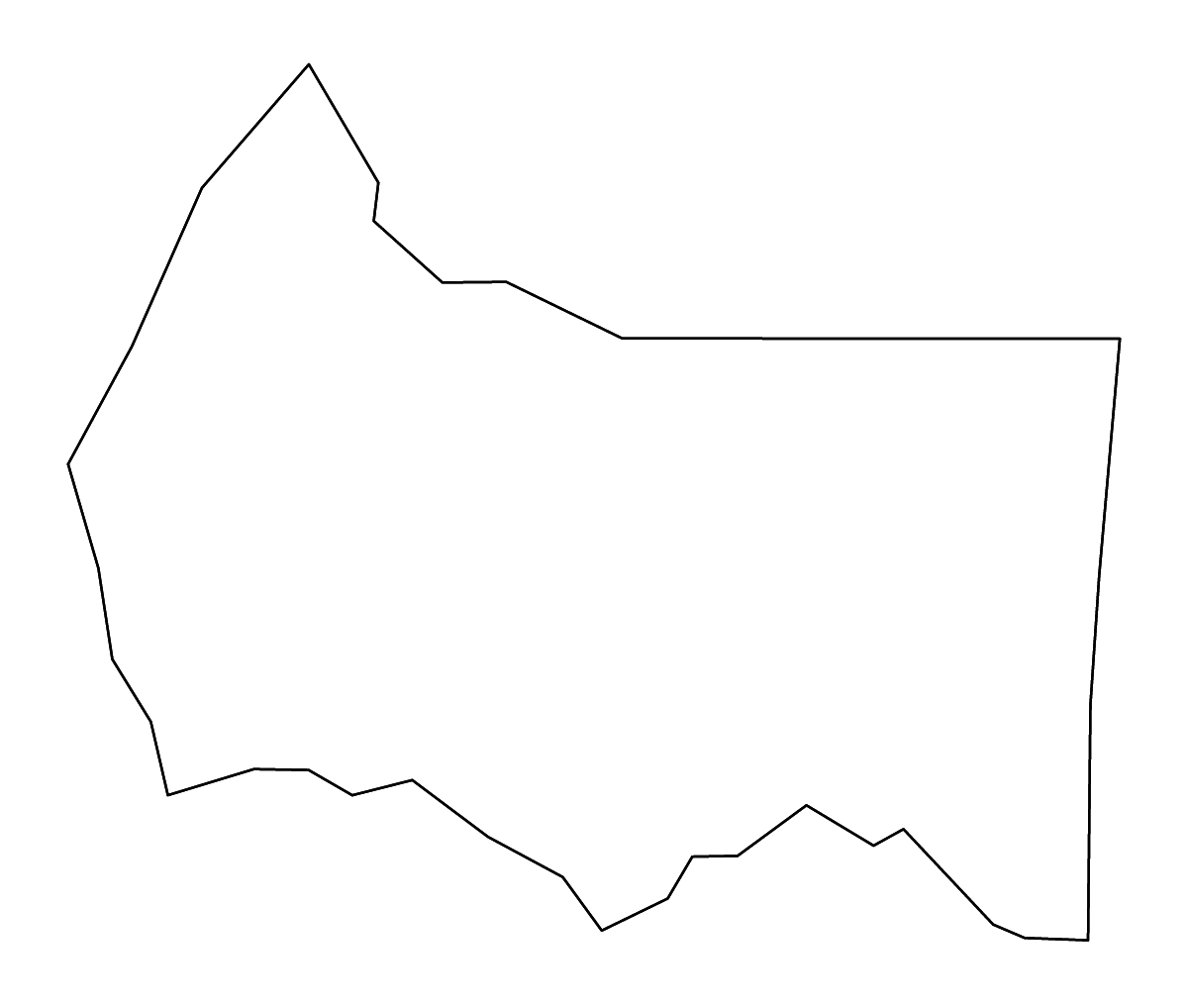 Outline map of Marion County, Kentucky with rivers.