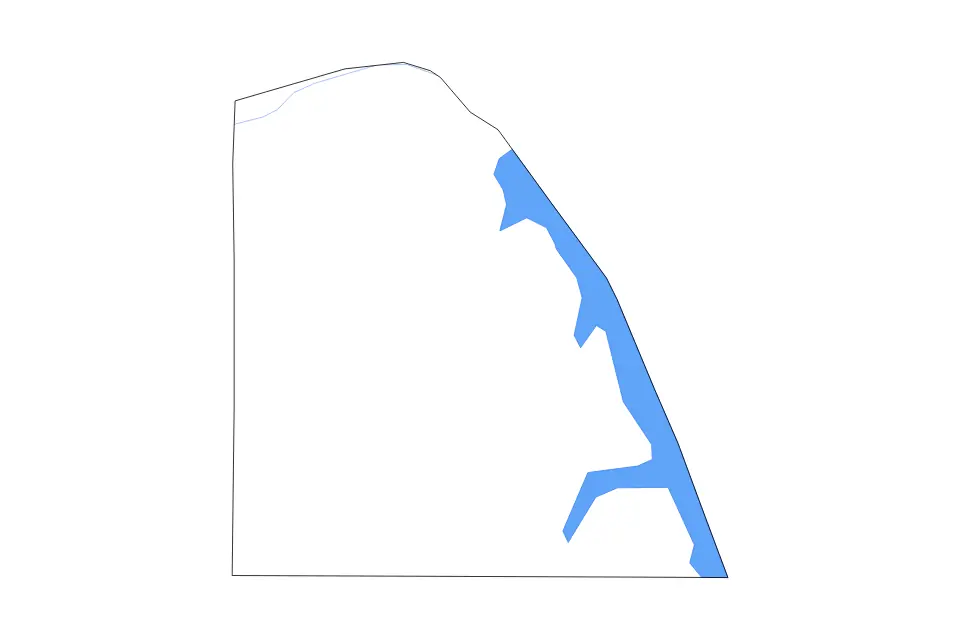Outline map of Marshall County, Kentucky with subdivision borders and major lakes and rivers.