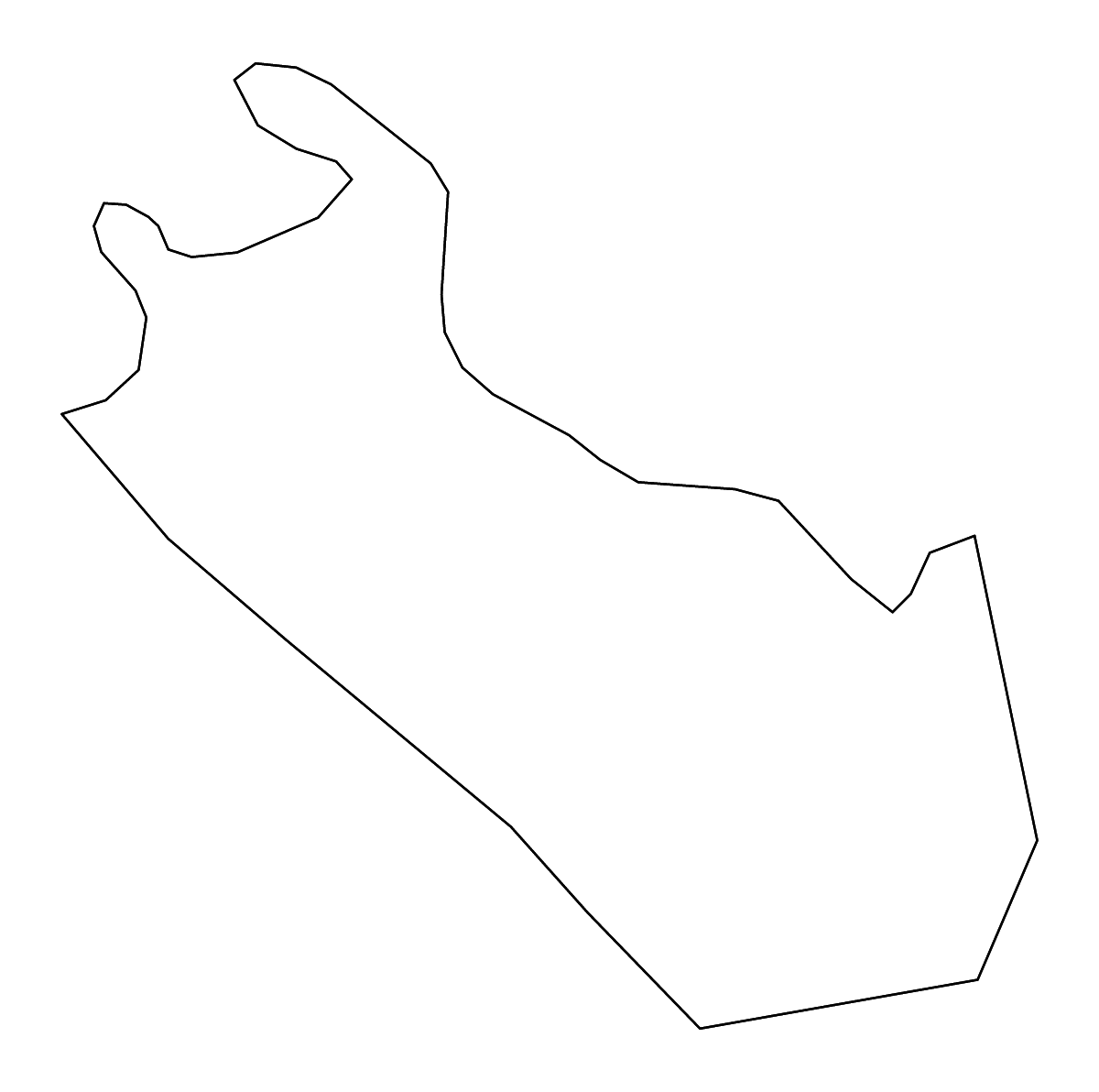 Outline map of Meade County, Kentucky with rivers.