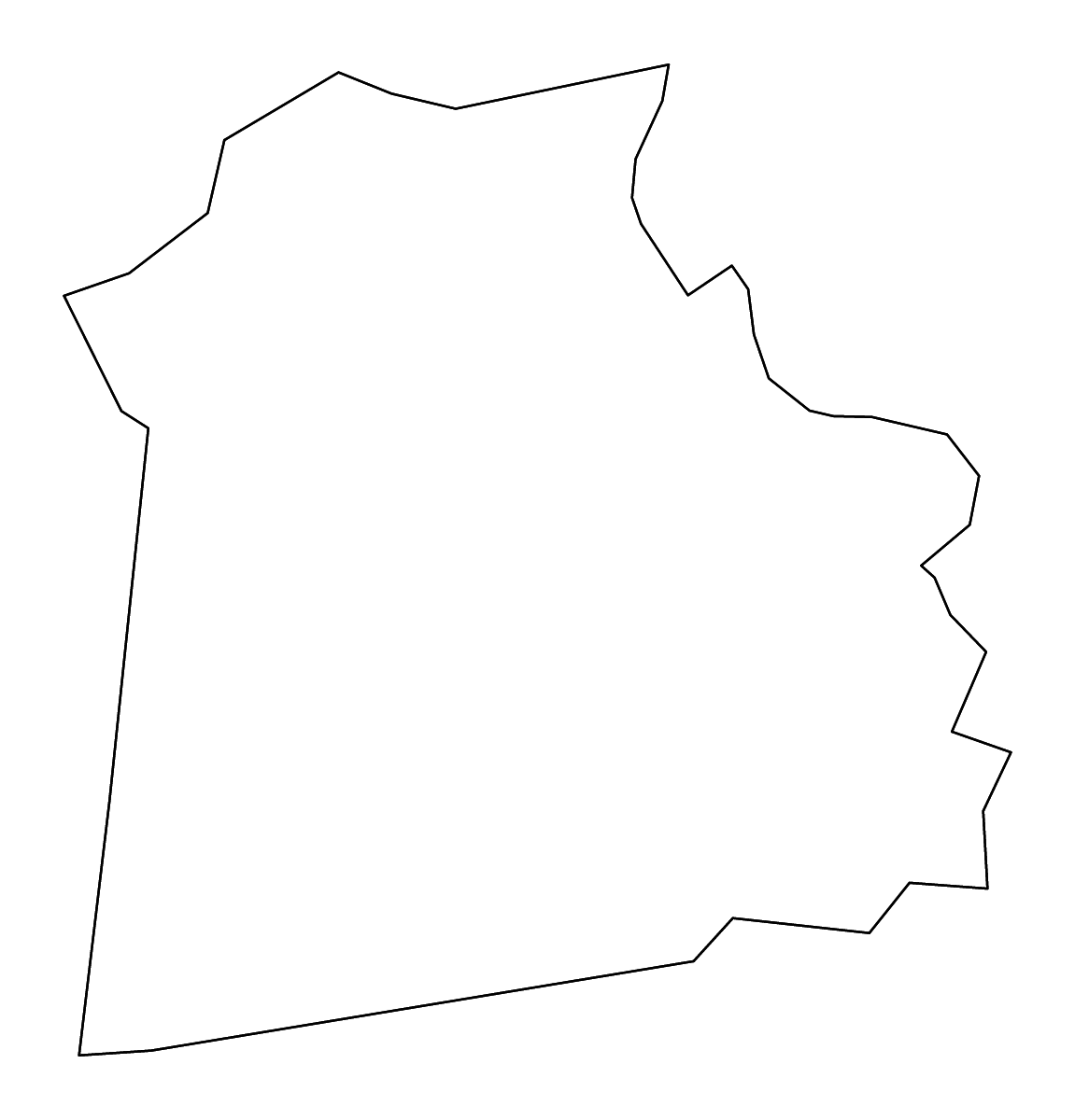 Mapa de contorno de Mercer, Kentucky con ríos.