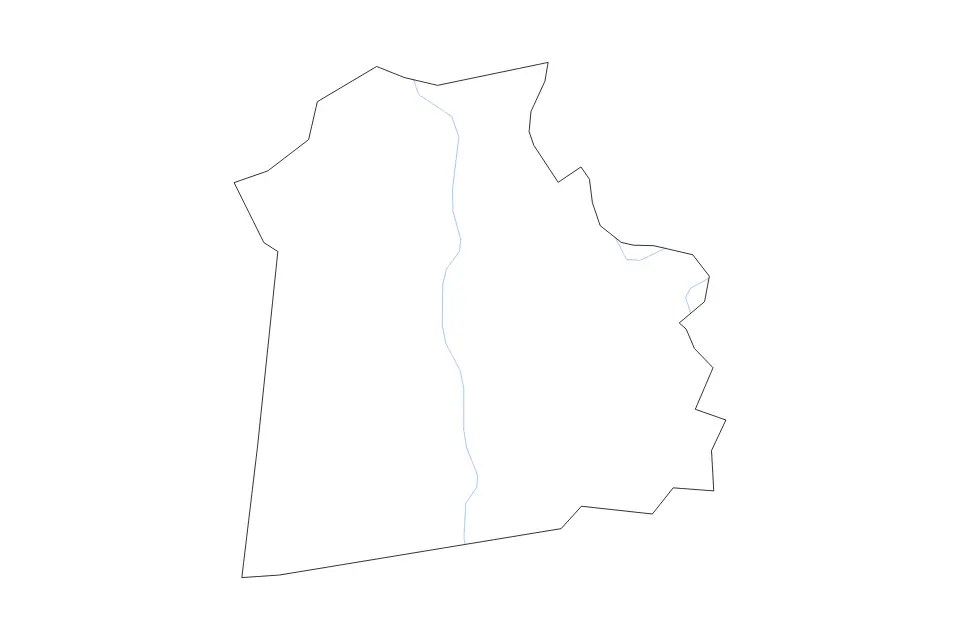 Mapa de Mercer, Kentucky de tipo contorno y ríos para América del Norte, con contorno y ríos con límites limpios.