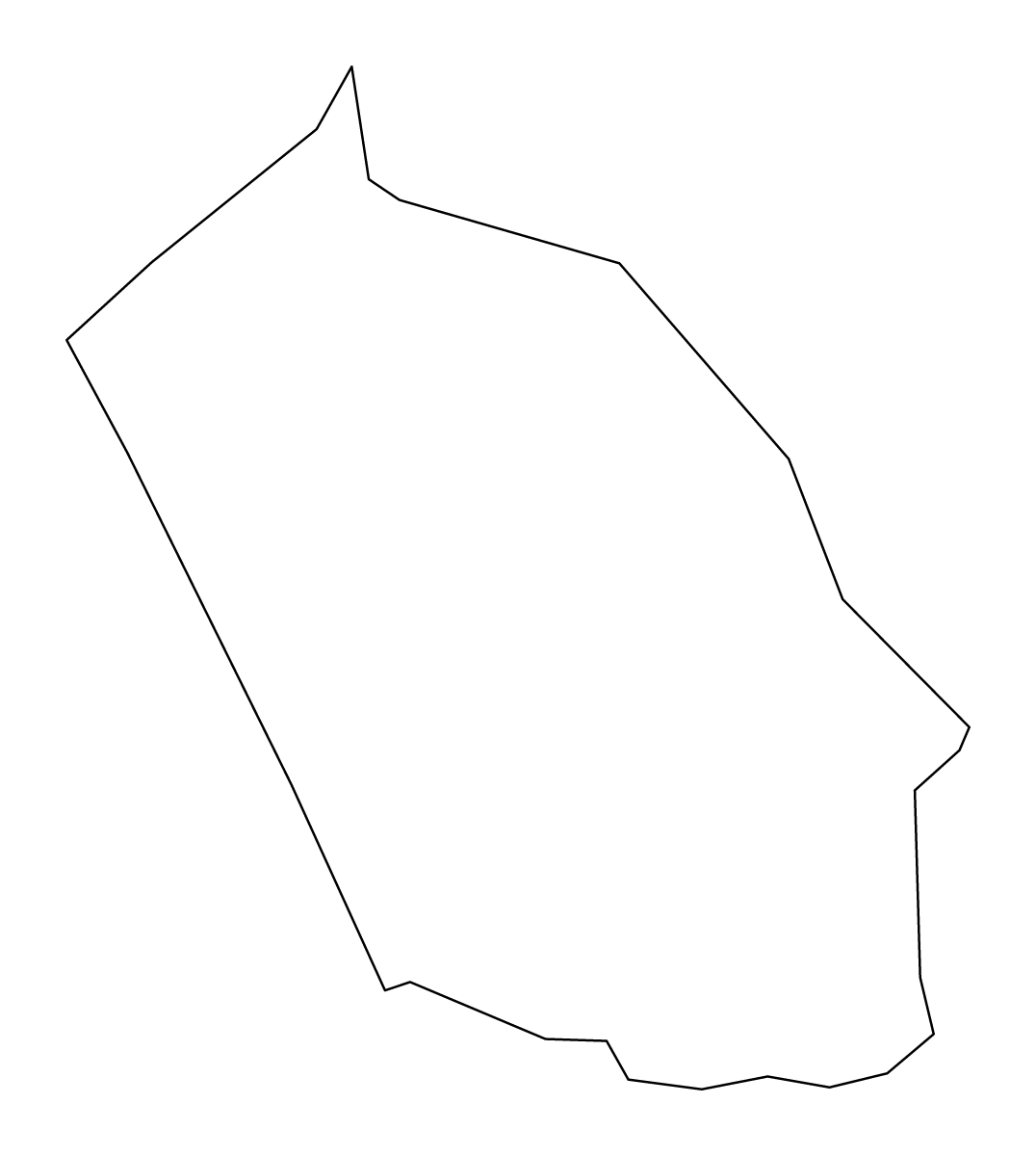 Outline map of Montgomery County, Kentucky.