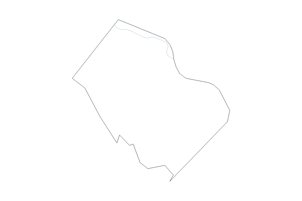 Outline map of Nicholas County, Kentucky with subdivision borders and rivers.