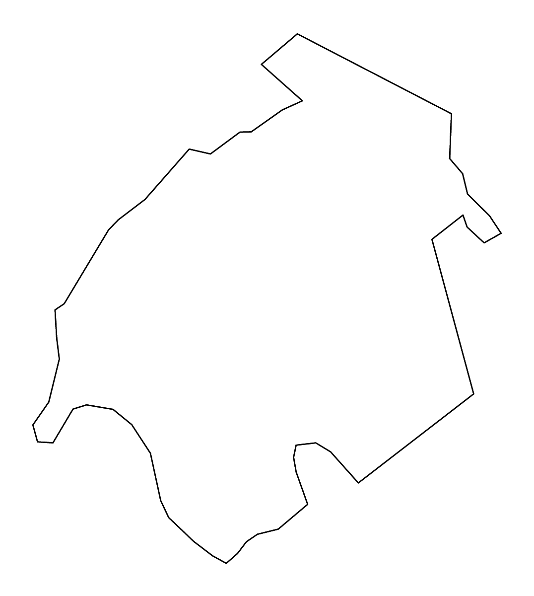 Mapa de contorno de Ohio, Kentucky con ríos.