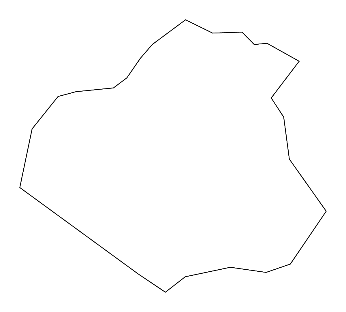 Mapa de contorno de Oldham, Kentucky con ríos.