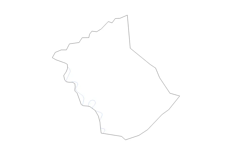 Outline map of Owen County, Kentucky with subdivision borders and rivers.