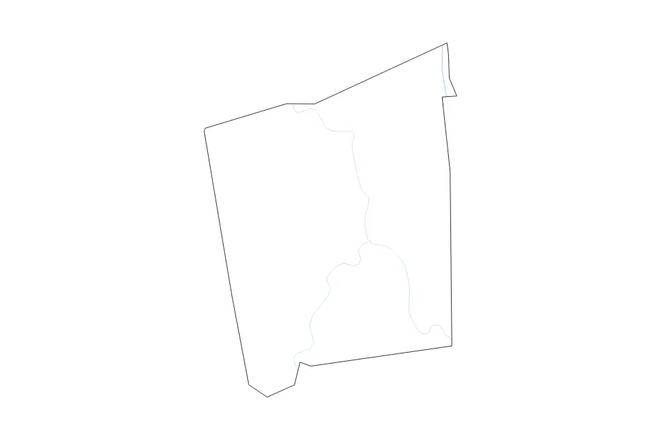 Mapa de Pendleton, Kentucky de tipo contorno y ríos para América del Norte, con contorno y ríos con límites limpios.