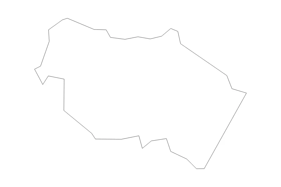 Carte de Powell, Kentucky de type contour pour Amérique du Nord, montrant contour avec des limites nettes.
