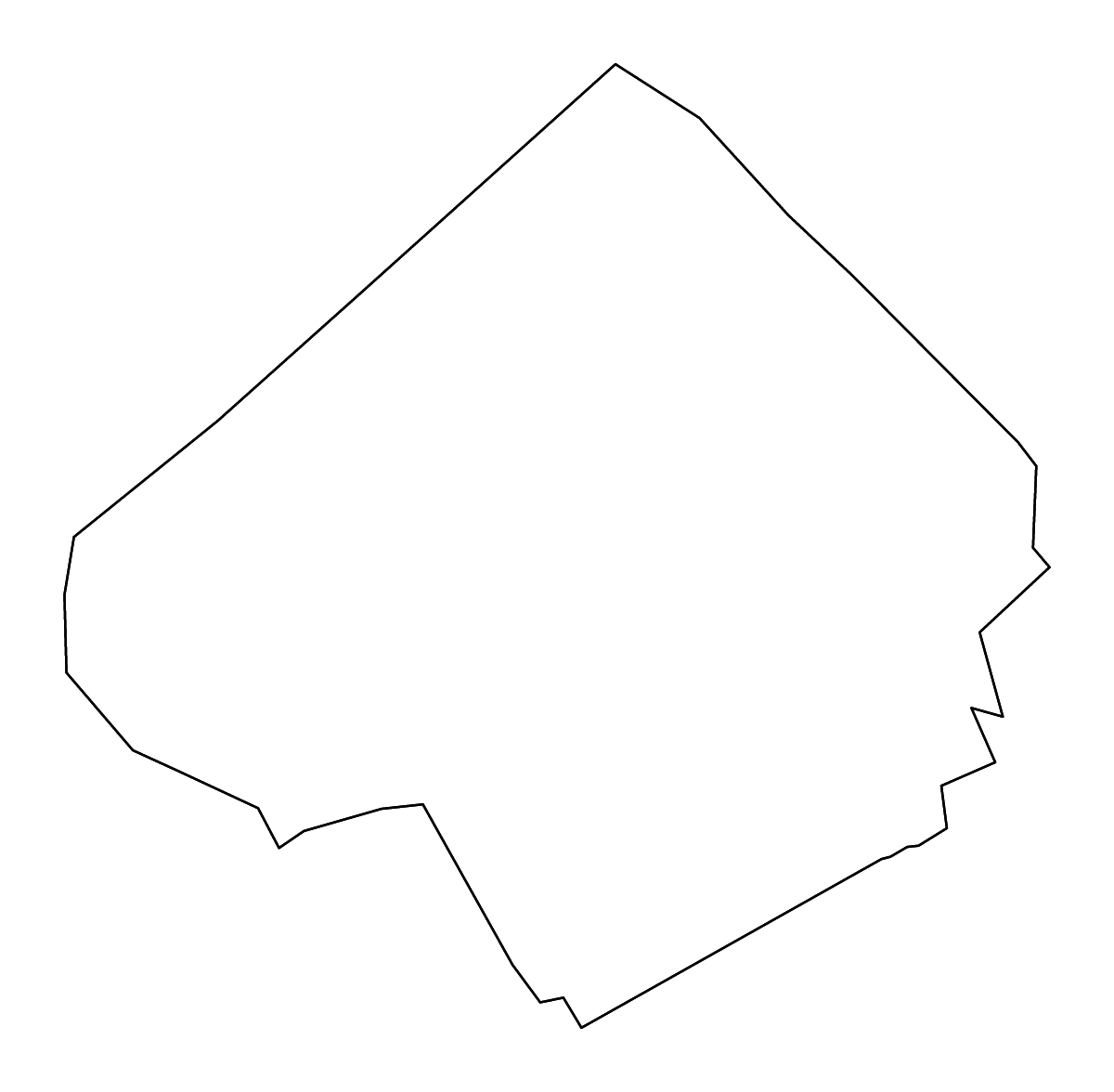 Mapa de contorno de Pulaski, Kentucky con ríos.