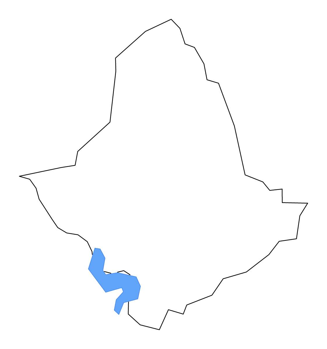 Mapa de contorno de Rowan, Kentucky con lagos y ríos.