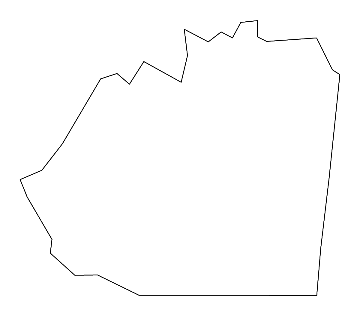 Outline map of Washington County, Kentucky with rivers.
