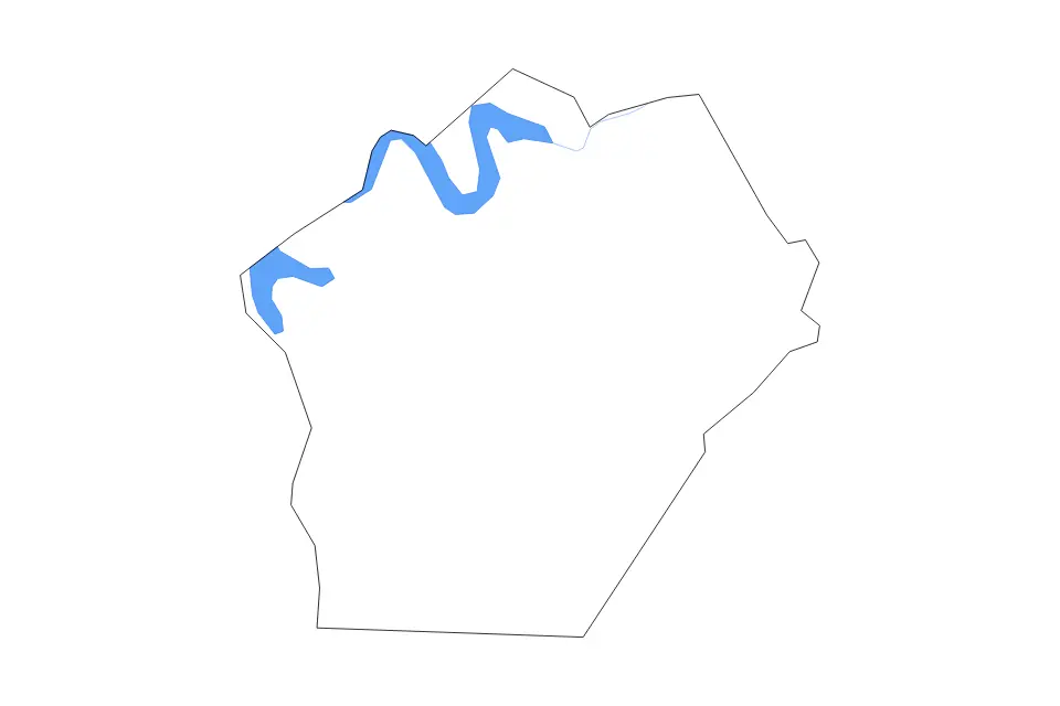 Carte de Wayne, Kentucky de type contour, lacs et rivières pour Amérique du Nord, montrant contour, lacs et rivières avec des éléments hydrographiques comme Lake Cumberland.