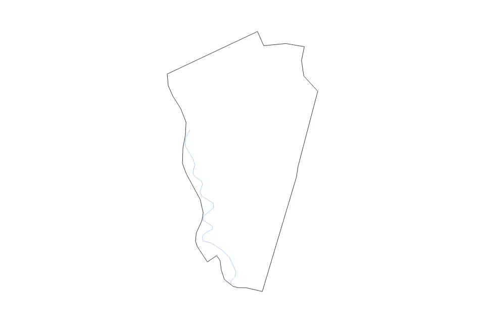 Mapa de Woodford, Kentucky de tipo contorno y ríos para América del Norte, con contorno y ríos con límites limpios.