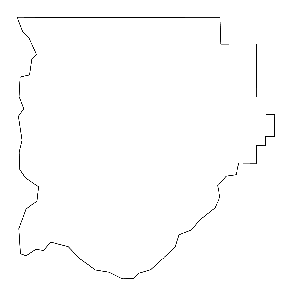 Mapa de contorno de Acadia Parish, Louisiana con ríos.