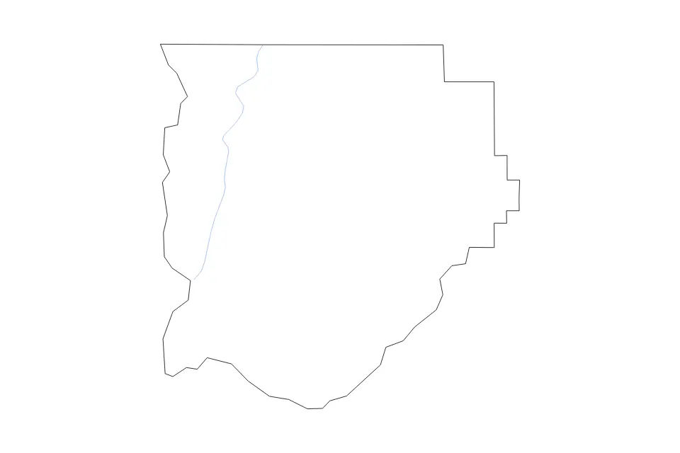 Mapa de Acadia Parish, Louisiana de tipo contorno y ríos para América del Norte, con contorno y ríos con límites limpios.