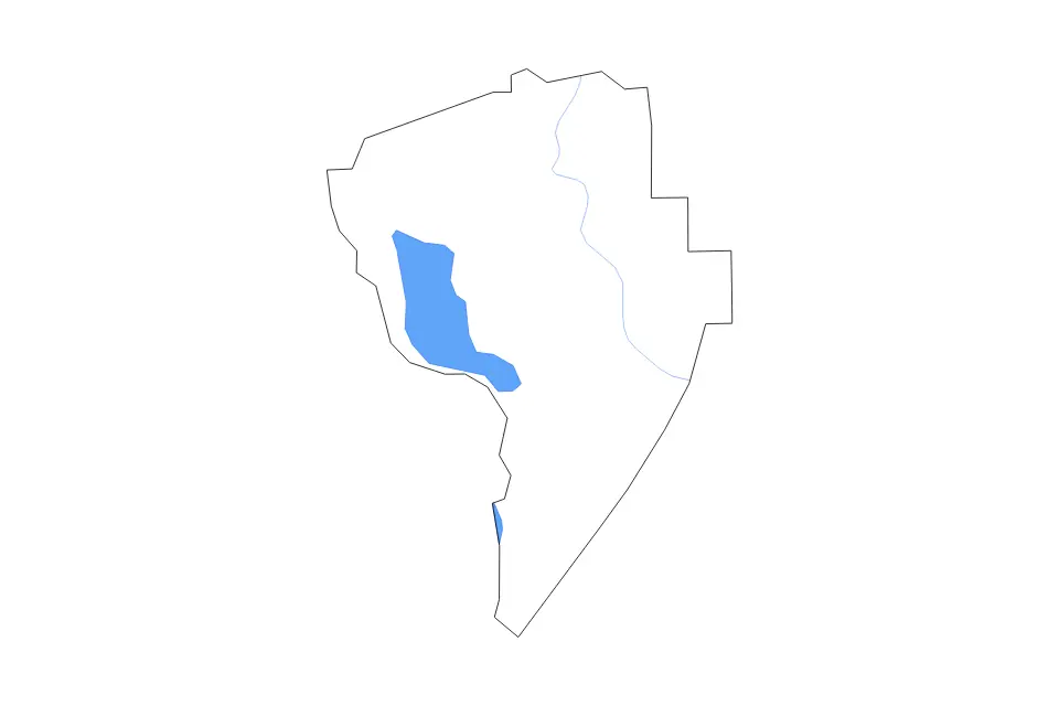 Mapa de Assumption Parish, Louisiana de tipo contorno, lagos y ríos para América del Norte, con contorno, lagos y ríos con elementos de agua como Lake Palourde y Lake Verret.