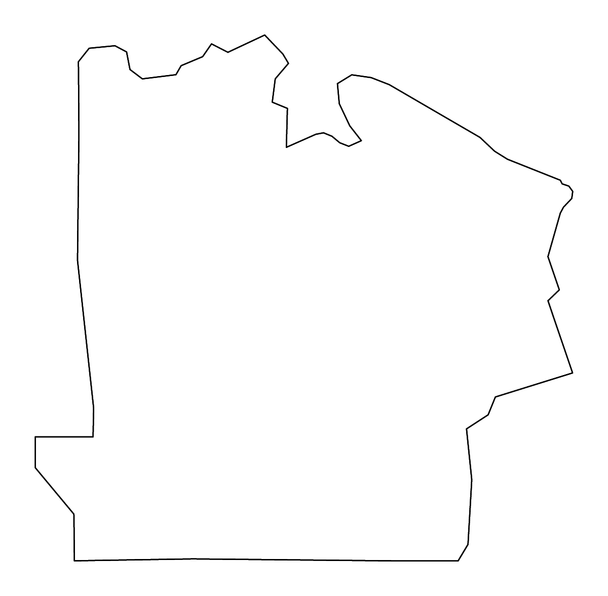 Mapa de contorno de Avoyelles Parish, Louisiana con ríos.
