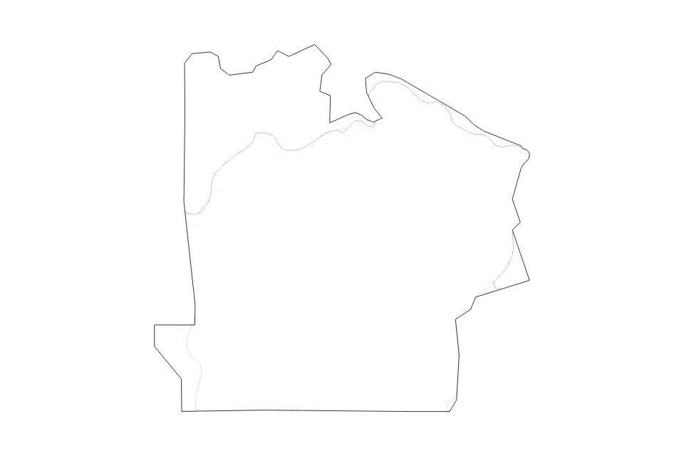 Mapa de Avoyelles Parish, Louisiana de tipo contorno y ríos para América del Norte, con contorno y ríos con límites limpios.
