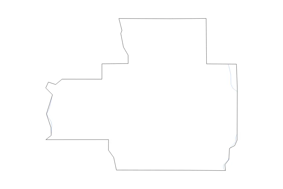 Mapa de Bienville Parish, Louisiana de tipo contorno y ríos para América del Norte, con contorno y ríos con límites limpios.