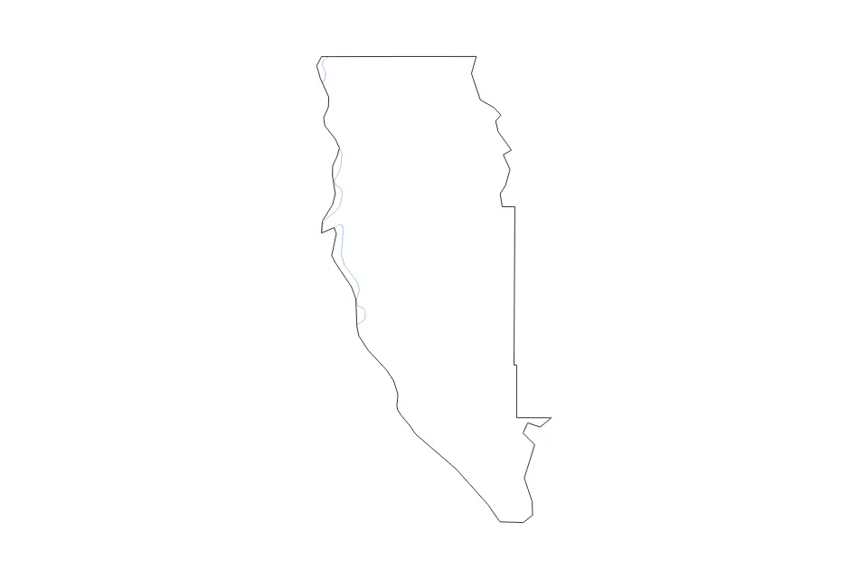 Mapa de Bossier Parish, Louisiana de tipo contorno y ríos para América del Norte, con contorno y ríos con límites limpios.