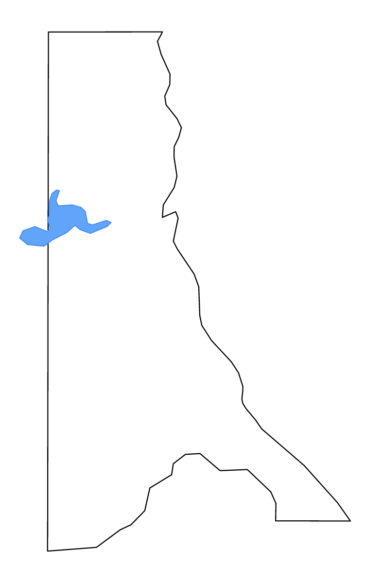 Mapa de contorno de Caddo Parish, Louisiana con lagos y ríos.