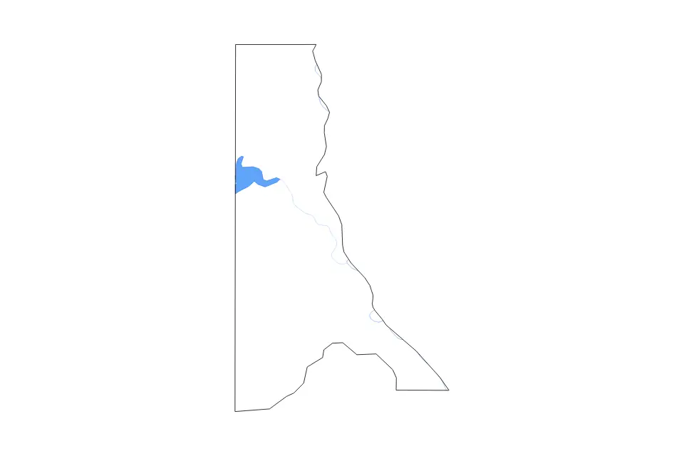 Mapa de Caddo Parish, Louisiana de tipo contorno, lagos y ríos para América del Norte, con contorno, lagos y ríos con elementos de agua como Caddo Lake.