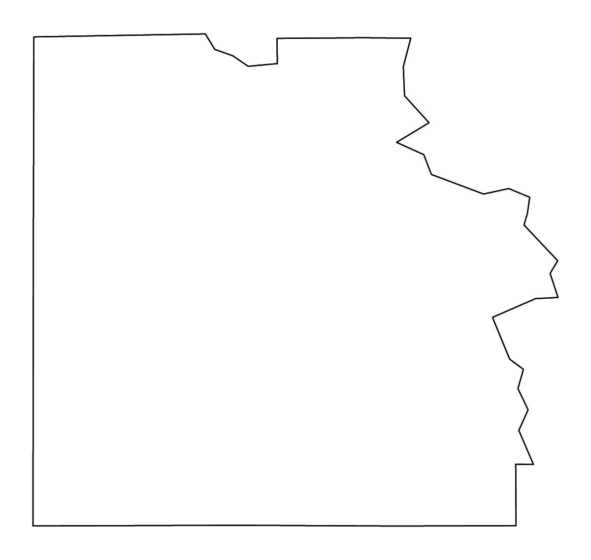 Mapa de contorno de Caldwell Parish, Louisiana con ríos.