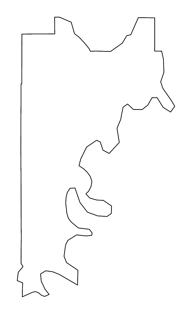 Carte de contour de Catahoula Parish, Louisiana avec rivières.