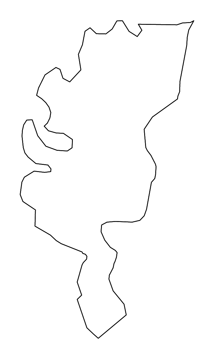 Outline map of Concordia Parish, Louisiana with rivers.