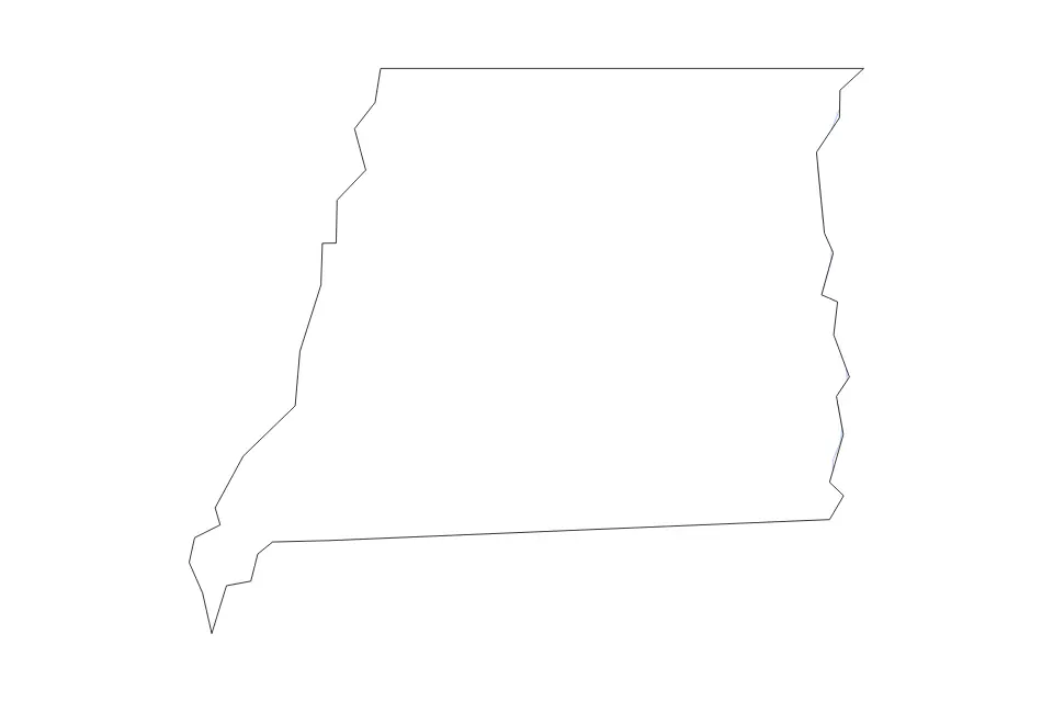 Mapa de East Feliciana Parish, Louisiana de tipo contorno y ríos para América del Norte, con contorno y ríos con límites limpios.