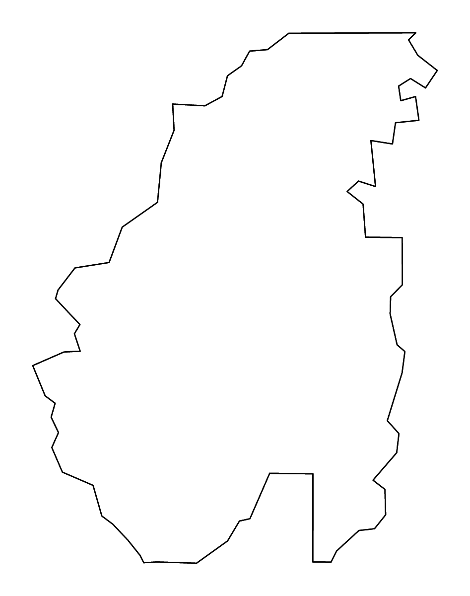 Mapa de contorno de Franklin Parish, Louisiana con ríos.