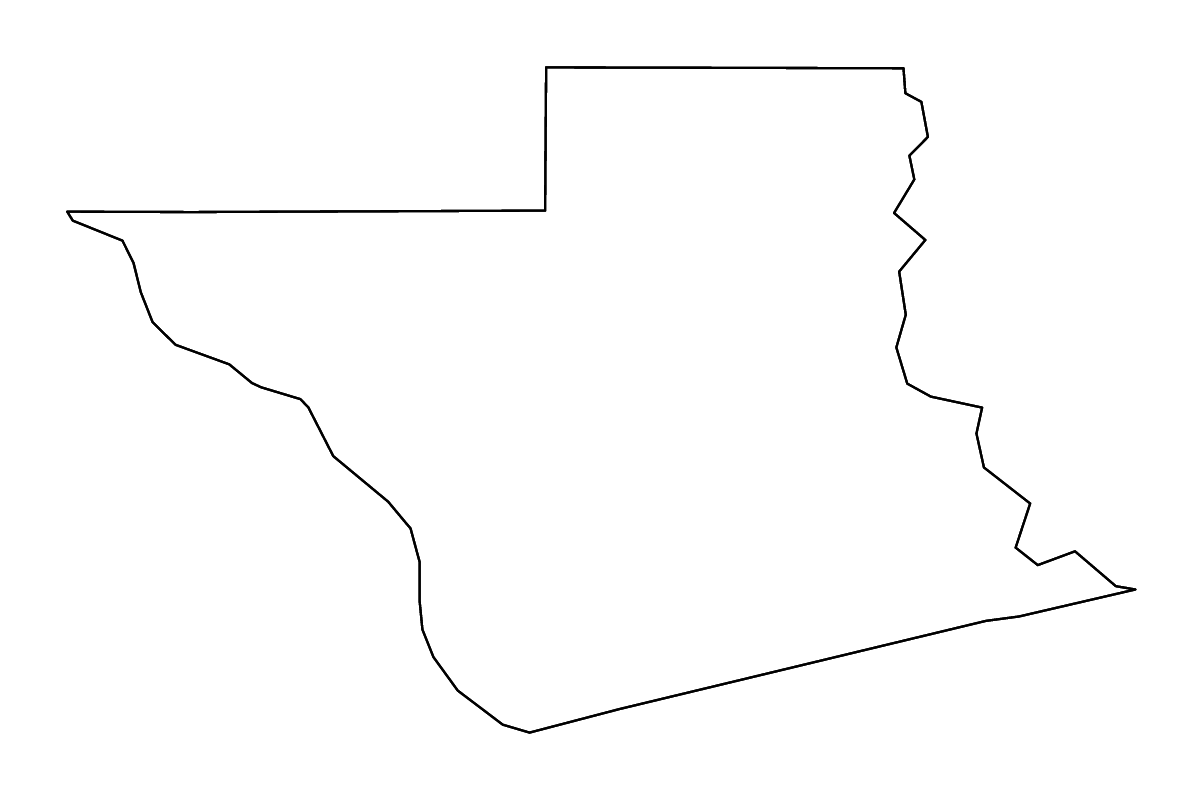 Mapa de contorno de Grant Parish, Louisiana con ríos.