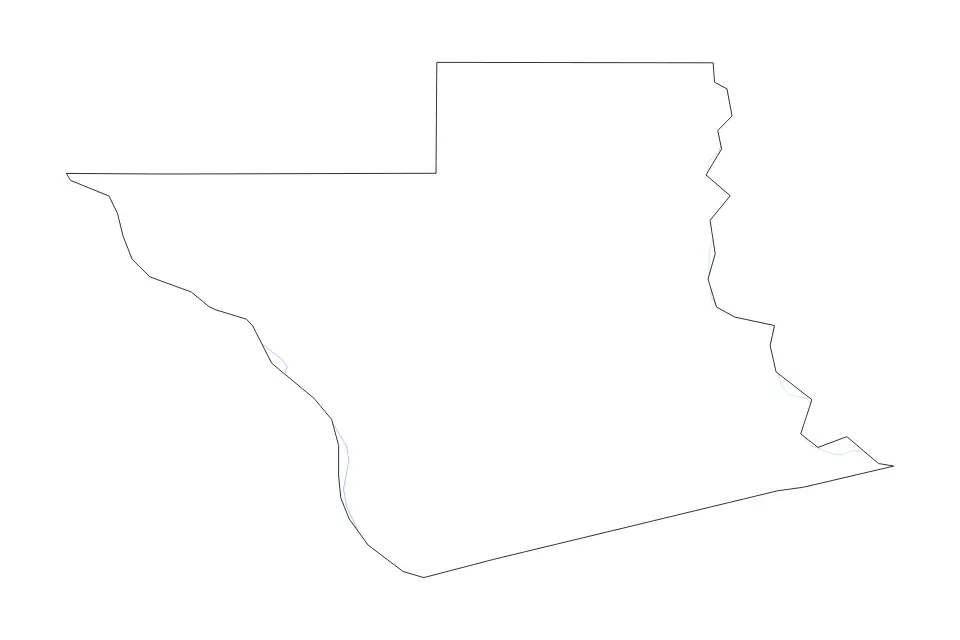 Mapa de Grant Parish, Louisiana de tipo contorno y ríos para América del Norte, con contorno y ríos con límites limpios.