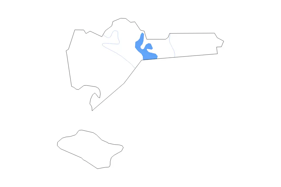 Mapa de Iberia Parish, Louisiana de tipo contorno, lagos y ríos para América del Norte, con contorno, lagos y ríos con elementos de agua como Lake Fausse Pointe.