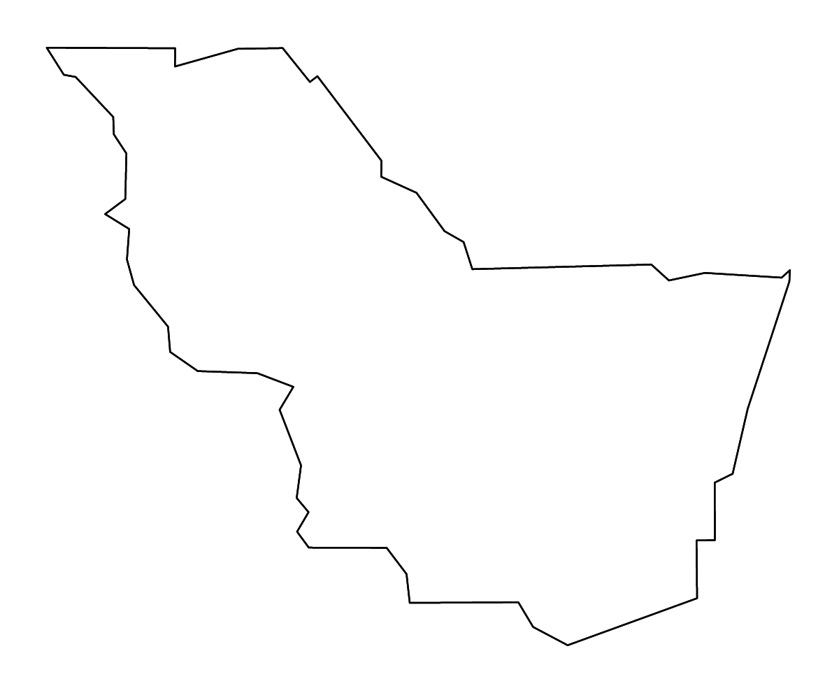 Outline map of Iberville Parish, Louisiana with rivers.