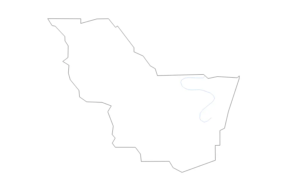Mapa de Iberville Parish, Louisiana de tipo contorno y ríos para América del Norte, con contorno y ríos con límites limpios.