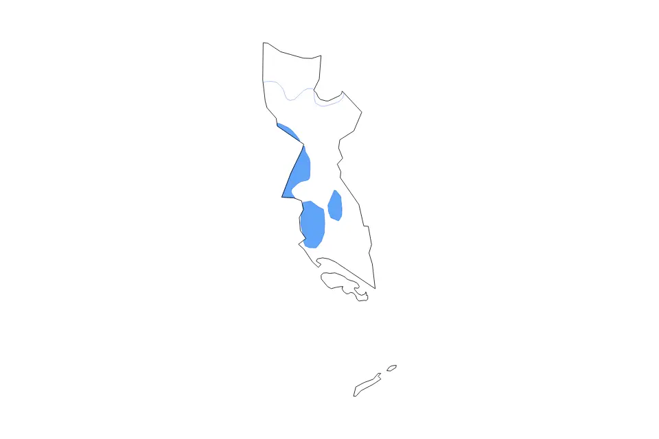 Mapa de Jefferson Parish, Louisiana de tipo contorno, lagos y ríos para América del Norte, con contorno, lagos y ríos con elementos de agua como Lake Cataouatche, The Pen y Bayou Perot, Bayou Rigolettes.