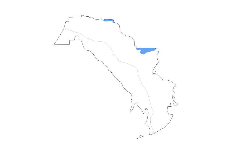 Mapa de Lafourche Parish, Louisiana de tipo contorno, lagos y ríos para América del Norte, con contorno, lagos y ríos con elementos de agua como Lake Salvador, Lac des Allemands y Bayou Perot, Bayou Rigolettes.