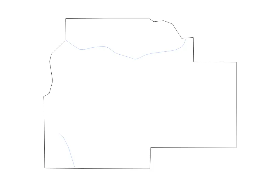 Mapa de Lincoln Parish, Louisiana de tipo contorno y ríos para América del Norte, con contorno y ríos con límites limpios.