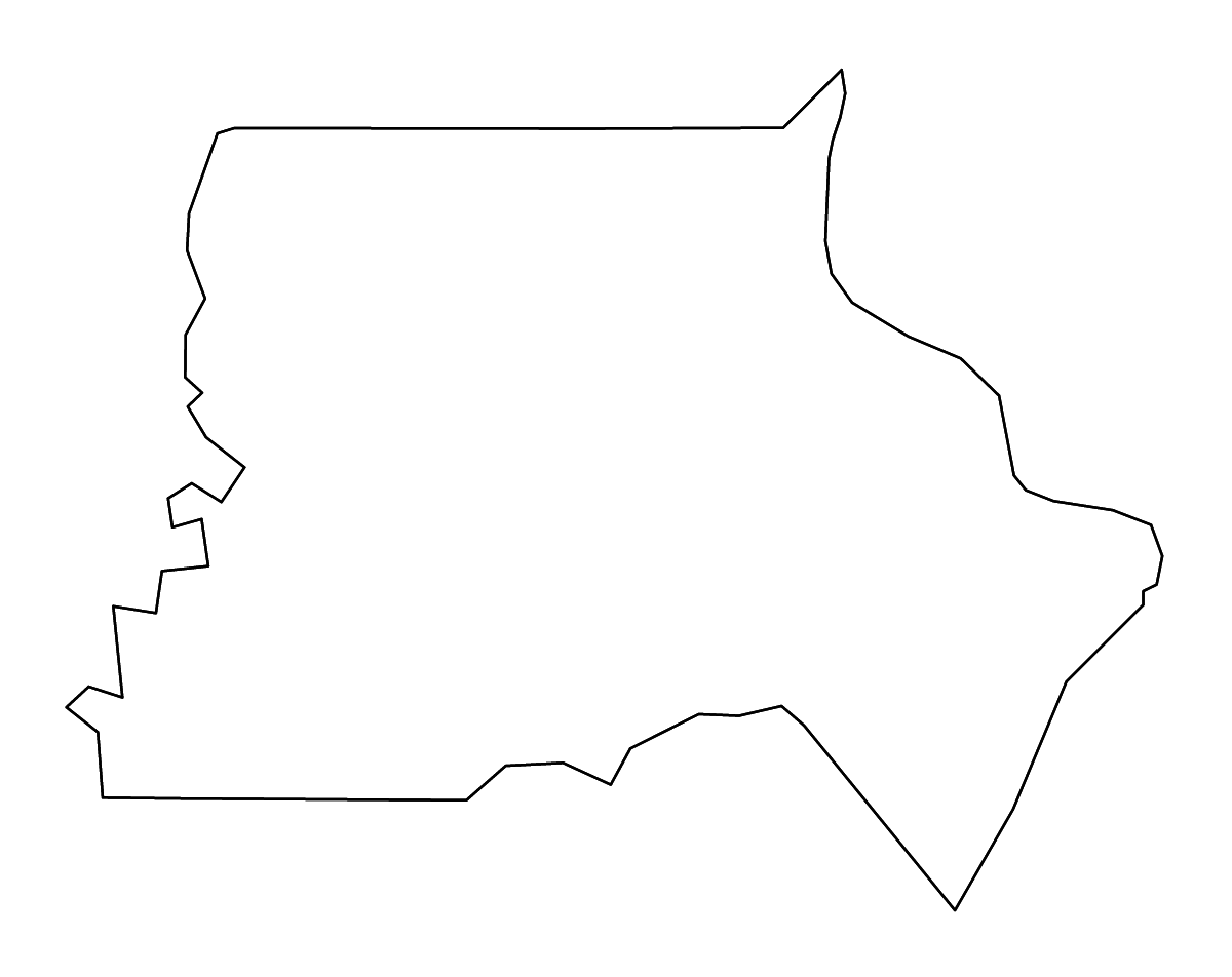 Mapa de contorno de Madison Parish, Louisiana con ríos.