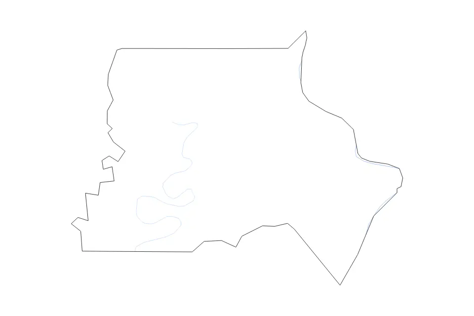 Mapa de Madison Parish, Louisiana de tipo contorno y ríos para América del Norte, con contorno y ríos con límites limpios.