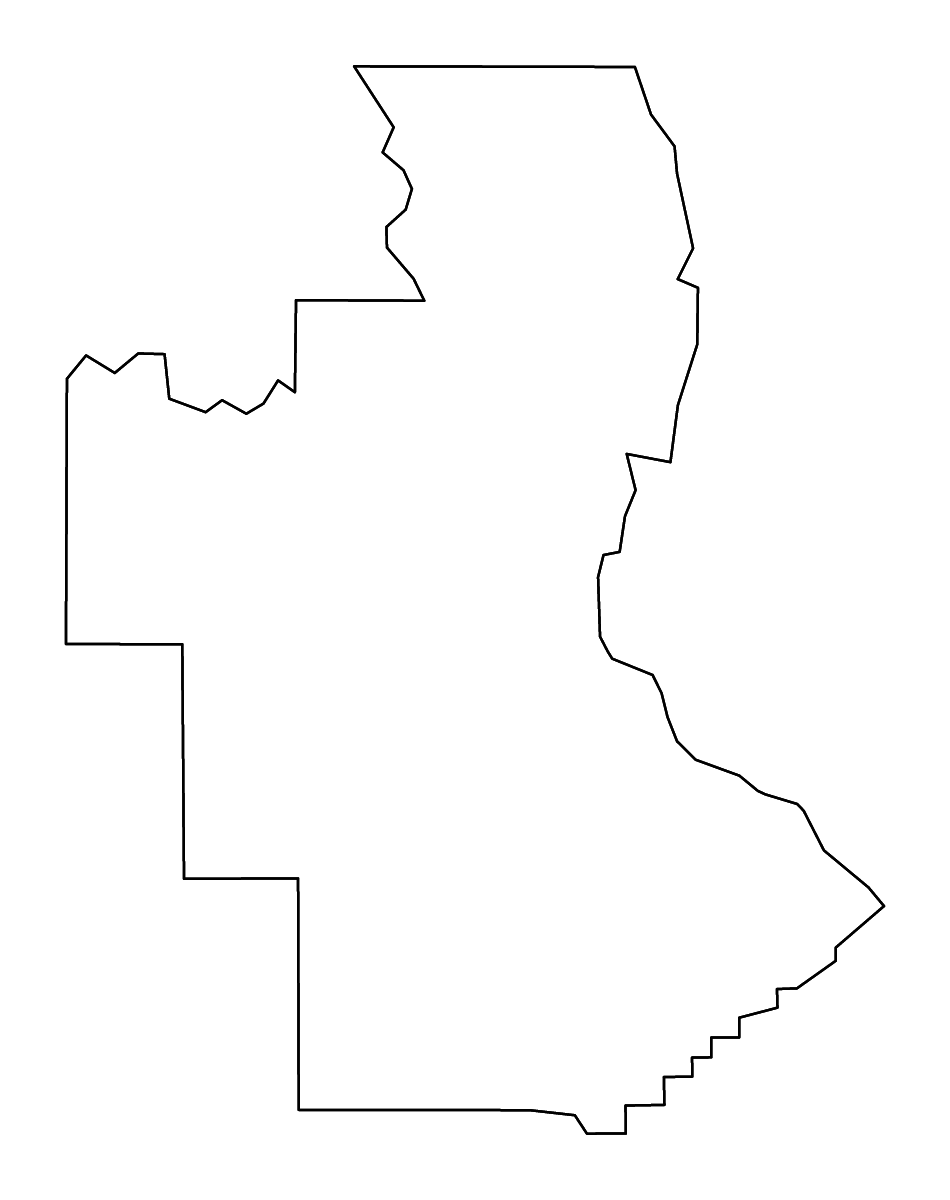 Mapa de contorno de Natchitoches Parish, Louisiana con ríos.