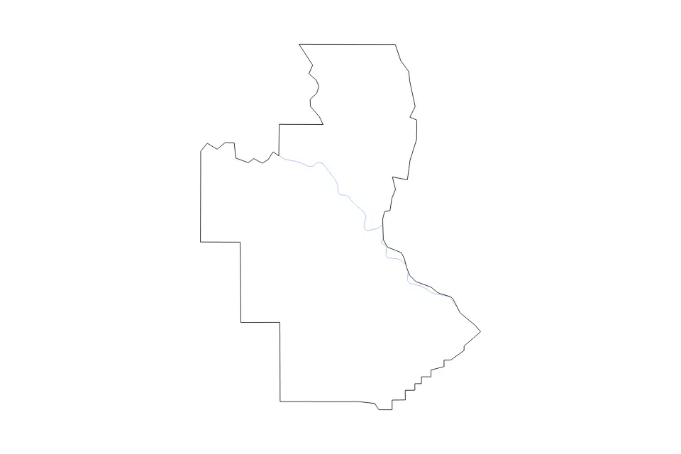 Mapa de Natchitoches Parish, Louisiana de tipo contorno y ríos para América del Norte, con contorno y ríos con límites limpios.