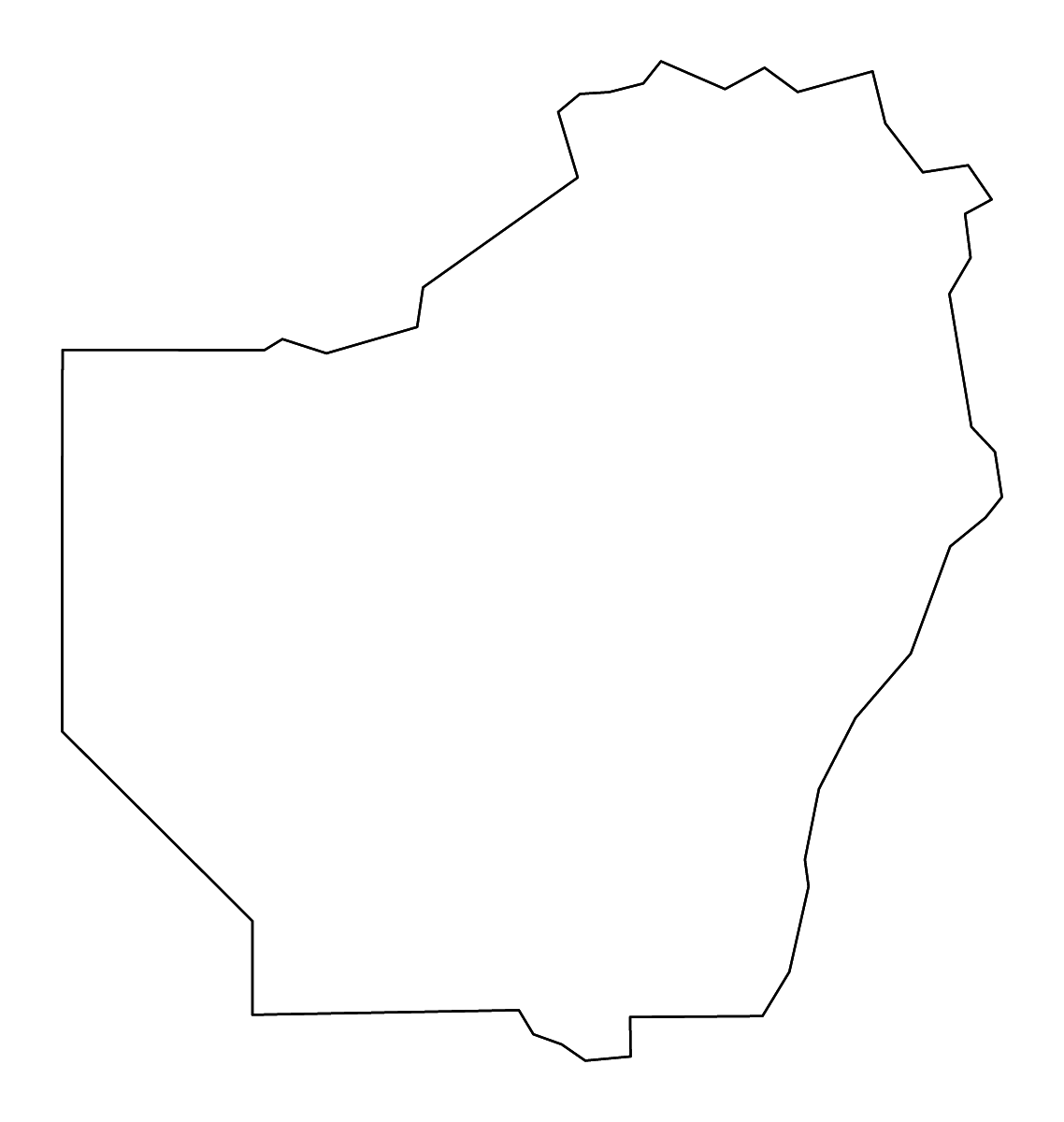 Mapa de contorno de Ouachita Parish, Louisiana con ríos.