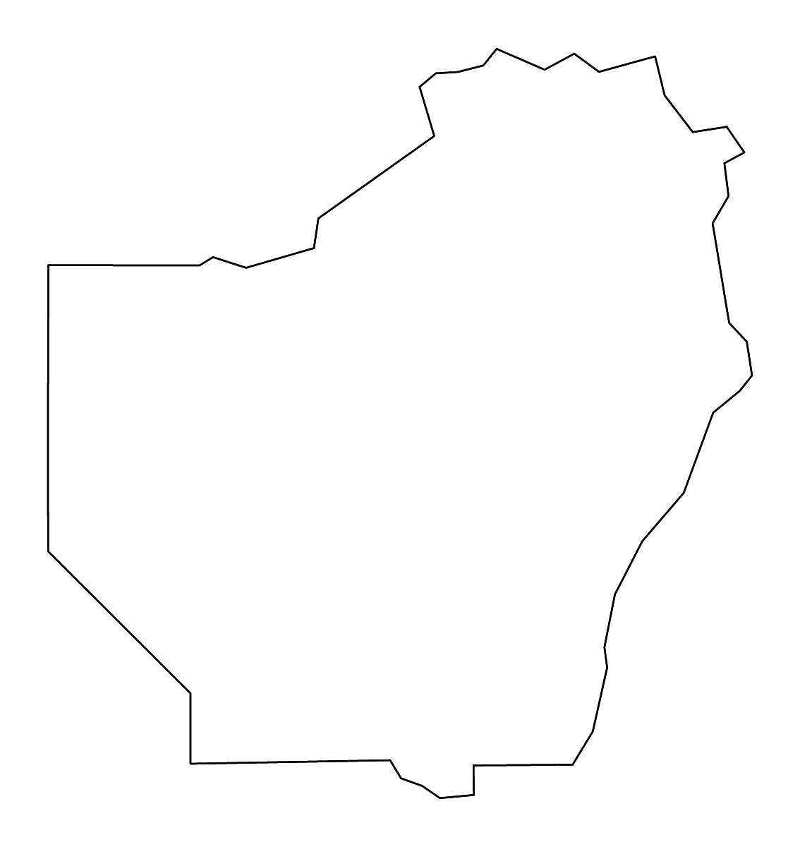 Outline map of Ouachita Parish, Louisiana with rivers.