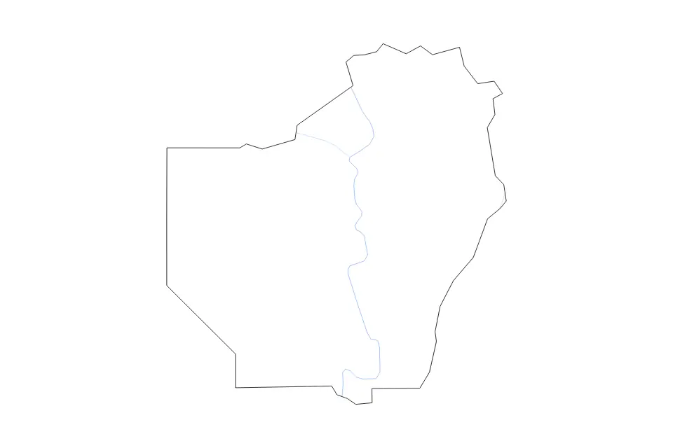 Mapa de Ouachita Parish, Louisiana de tipo contorno y ríos para América del Norte, con contorno y ríos con límites limpios.
