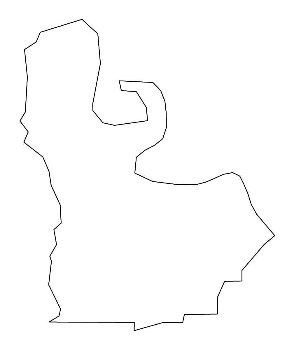 Mapa de contorno de Pointe Coupee Parish, Louisiana con ríos.